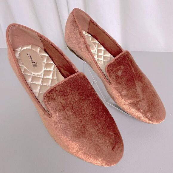 Birdies women’s Tan/rust Velvet Flats with Quilted Lining size 10 - Picture 1 of 8